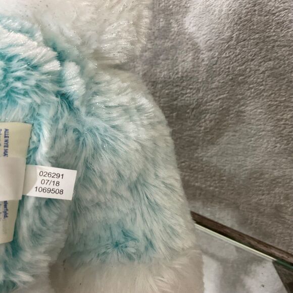 Build-A-Bear 2018 Merry Mint Blue White Bunny Rabbit Sparkle Plush  w sound - Picture 8 of 13